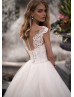 Ivory Lace Tulle Simple Princess Wedding Dress